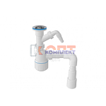 Cифон для умывальника с разбор выпуск 64мм, ОТВОД СТ/М., винт 65мм, труба 1 1/4 - Ø40/50 (40шт)