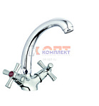 смеситель G.Lauf для умывальника или  кух. мойки с пов. изливом, кер. (1/2) 180°, шпилька