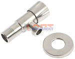 Кран угловой для подкл. с/т приборов 1/2"х1/2" нерж. сталь (60шт)