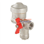 КФРД - Кран шар. со встроенным фильтром и редуктором давления, рукоятка бабочка 1/2" вн.-вн. (правый