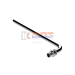 Угловой аксиальный фитинг с хромированной латунной трубкой с плавным поворотом короткий 20(2,8)х15 L