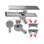 Поворотный 360* душевой трап регулируемый вып 50мм корпус и решетка НЕРЖАВЕЙКА с сухим затвором- 700