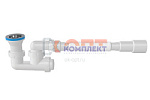 Сифон для душ.поддона с РЕВИЗИЕЙ,  h 120mm, выпуск 70мм, с гибкой трубой 1 1/2" - Ø40/50мм (40шт)