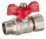 Кран прямой никелированный с накидной гайкой 1/2"Fx1/2"M (112/14шт)