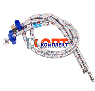 Гибкая подводка для смесителя 1/2"*М10 (пара),  200см., гайка латунь, ELKA серия LUX (упак. 25шт) 1