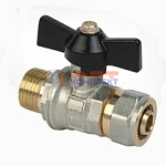 кран шаровой обжим (нар рез) 16*1/2" (10/100шт)