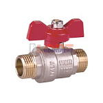 Кран шар. полнопроход. усиленный, рукоятка бабочка 1/2" нар.-нар. (12/120шт)