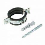 КОМПЛЕКТ (Хомут метал. с резин. упл. + шпилька + дюбель) 2 1/2" М8 (73-80мм) (70шт)