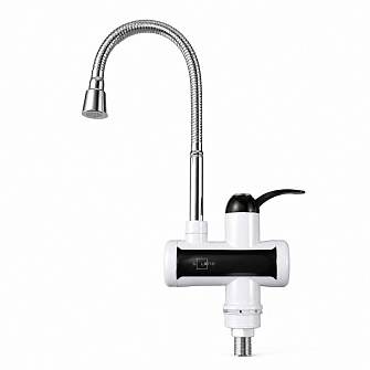 (new) Смеситель-водонагреватель проточный, ø35, 3000W, LED, без УЗО, SOLONE ABS (1/10шт) 0