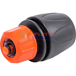 Соединитель (коннектор) для шланга 1/2", с аквастопом, пластик ЖУК