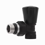 Вентиль регулировочный угловой верхний, черный 1/2" (80/1шт)