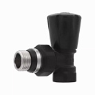 Вентиль регулировочный угловой верхний, черный 1/2" (80/1шт)