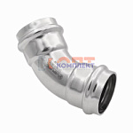 Уголок 45° внутренний/внутренний из нержавеющей стали 64x64  "VER-PRO" (2/1шт)