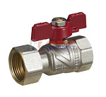 Кран шаровый прямой с накидной гайкой Pn40 латунь никель 3/4" вн-вн бабочка (20/1