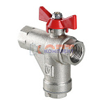 Кран шар. со встроенным прямым фильтром, рукоятка бабочка 3/4" вн.-вн. (5 /20шт)