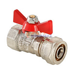 Кран шар. под обжим, рукоятка бабочка 16х1/2 вн.   (14 /224шт)