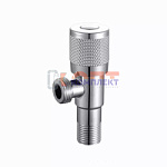 Кран угловой из нерж. стали с керамической кран-буксой, хром 1/2 x1/2" (100/1шт)