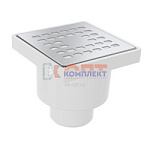 Трап сантехнический ПРЯМОЙ D 50, решетка нержавеющая сталь. 100х100 мм,сухой затвор (75шт)
