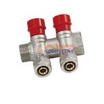 коллектор регулирующий с цангами 1"х16-2 вых. никель VR (24/4шт)