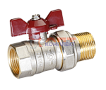 Кран шаровой со сгоном прямой 11/4” вн/нар, бабочка, латунь, PN25, ГОСТ стандарт, Temper (4шт)