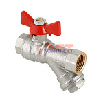 Кран шар. со встроенным фильтром, рукоятка бабочка 1/2" вн.-вн. (8 /96шт)