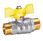 Кран шаровой газовый 3/4” нар/нар, бабочка, латунь, PN40, ГОСТ стандарт, Temper (18шт)