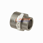 Ниппель переходной, латунь, нар резьба 1_1/4"х1", еврослот, никель, RTP (80/1шт)