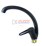 смеситель G.Lauf для кух. мойки с пов. изливом, ø35, гайка (корона), черный  NUD4-A045YB