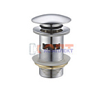 Донный клапан хром с переливом НЕРЖАВЕЙКА VR (1/50шт)