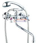 смеситель G.Lauf для ванны с круглым пов. изливом, кер. (1/2) 180°, двухпозиц. Карт. перекл. QMT7-A8