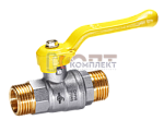 Кран шаровой газовый  3/4” нар/нар, рычаг, латунь, PN40, ГОСТ стандарт, Temper (12шт)