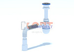 Сифон Ани 1 1/2"* 40с гибкой трубой 40х40/50  (30 шт)