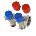 Коллектор с регул. вентилями, 1"х3 вых. Евроконус 3/4     (1 /18шт)