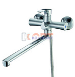 см-ль для ванной, кер. картридж ⌀25, встр. дивертор, излив 350мм, хром FAB7-A020