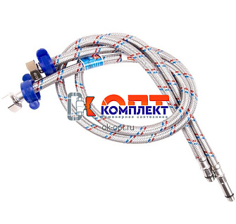 Гибкая подводка для смесителя 1/2"*М10 (пара),  30см., гайка латунь, ELKA серия LUX (упак. 160шт) 1