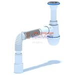 Сифон Ани 1 1/4"* 40 литой выпуск с гибкой трубой 40х50  (30 шт)