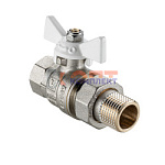 Кран шаровой BASE-ГОСТ DN15 1/2" вн.-нар. PN40 со сгоном, белая бабочка (10/60шт)