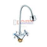 смеситель G.Lauf для кух. мойки с гиб. изливом, кер. (1/2) 180°, гайка (корона),  QTZ4-E827