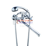 смеситель G.Lauf для ванны с плоским пов. изливом, кер. (1/2) 180°, двухпозиц. карт. перекл. QMT7-B7